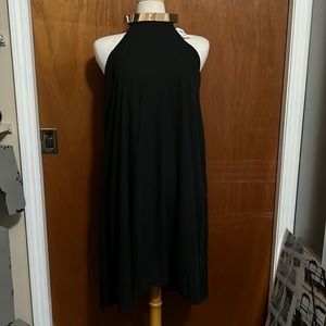 Charlotte Russe Black Shift Dress with Gold Metal Collar